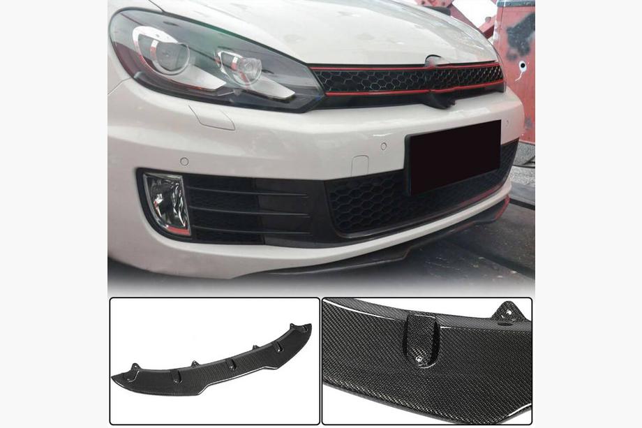 Volkswagen Golf 6 2008-2014 Front Bumper Lip V4 for GTI HB 2010-2013 Carbon Image