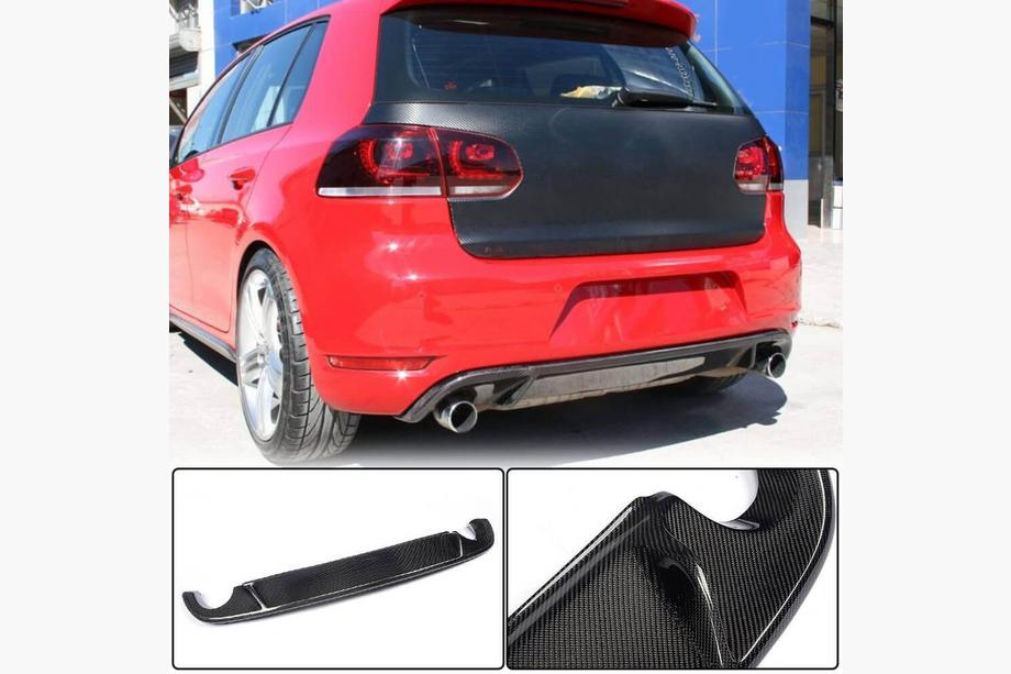 Volkswagen Golf 6 2008-2014 Rear Bumper Diffuser V2 for GTI HB 2010-2013, Carbon Image