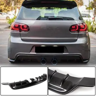 Rear Bumper Diffuser V1 for R/R20 HB 2010-2013 Carbon Volkswagen Golf 6 2008-2014 photo 1