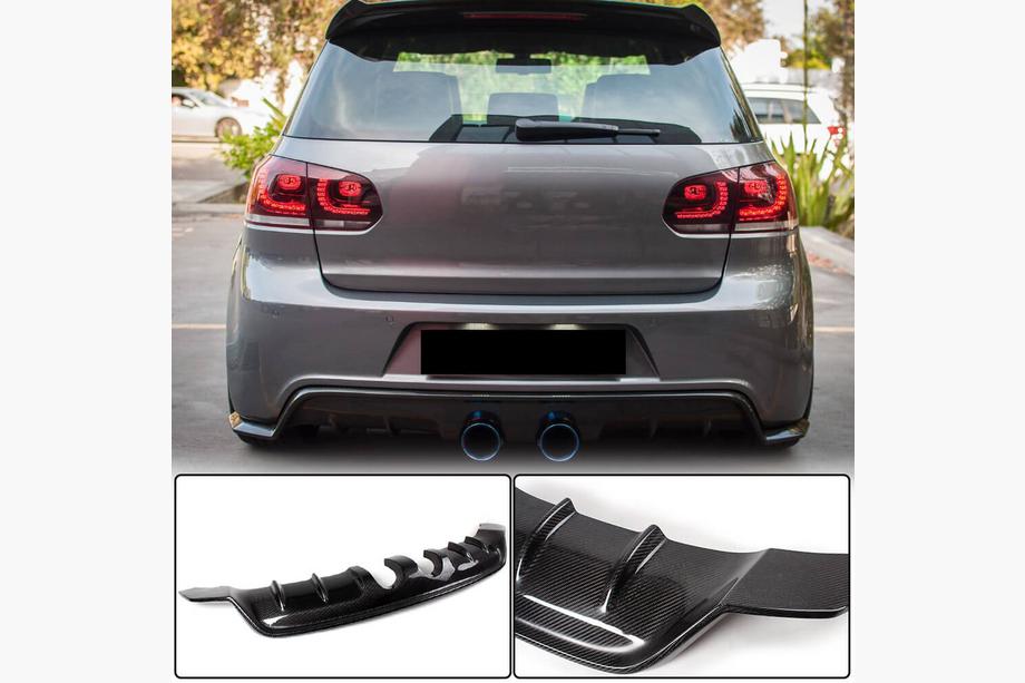Volkswagen Golf 6 2008-2014 Rear Bumper Diffuser V1 for R/R20 HB 2010-2013 Carbon Image