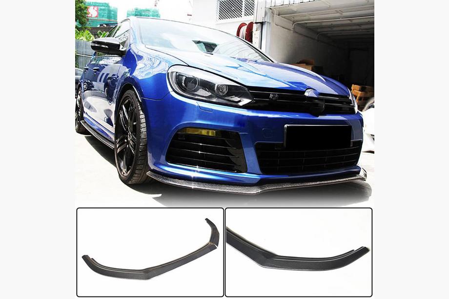 Volkswagen Golf 6 2008-2014 Front Bumper Lip V1 for R HB 2010-2013, Carbon Image