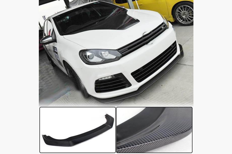 Volkswagen Golf 6 2008-2014 Front Bumper Lip V2 for R HB 2010-2013 Carbon Image