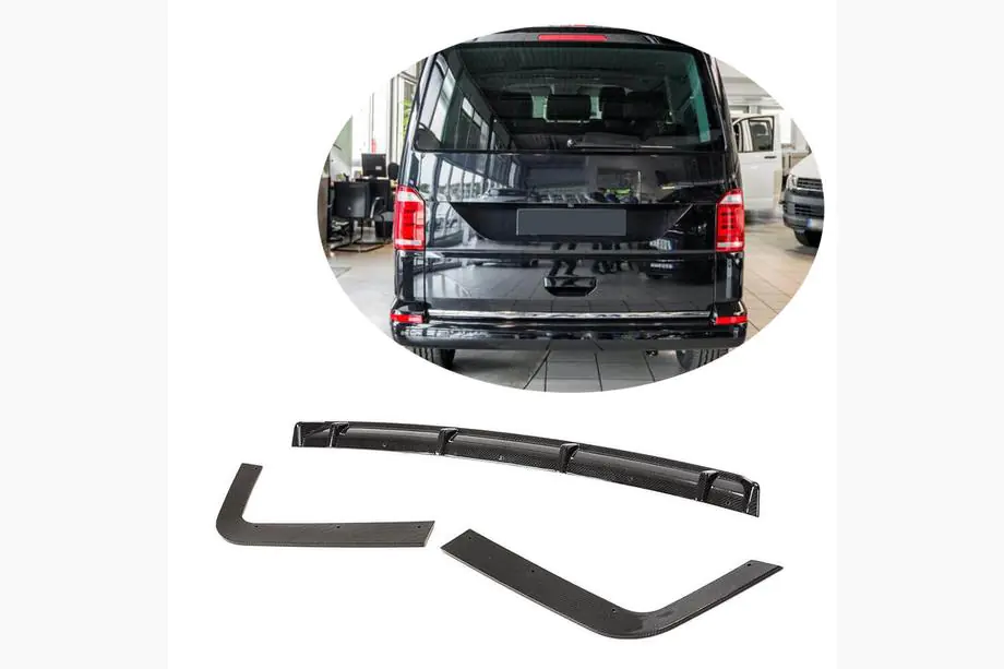 Volkswagen T6 2015-2024 Rear Bumper Diffuser (for 2015-2019, Carbon) Image