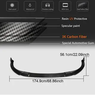 Front Bumper Lip Spoiler (for GTI HB, Carbon) photo 4