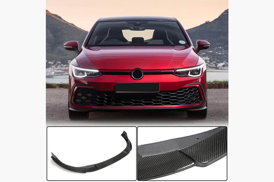 Volkswagen Golf 8 2019- Front Bumper Lip Spoiler (for GTI HB, Carbon) Photo 1