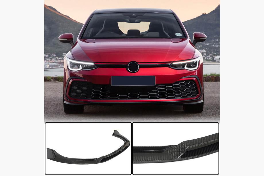 Volkswagen Golf 8 2019- Front Bumper Lip Spoiler (for GTI HB, Dry Carbon) Image