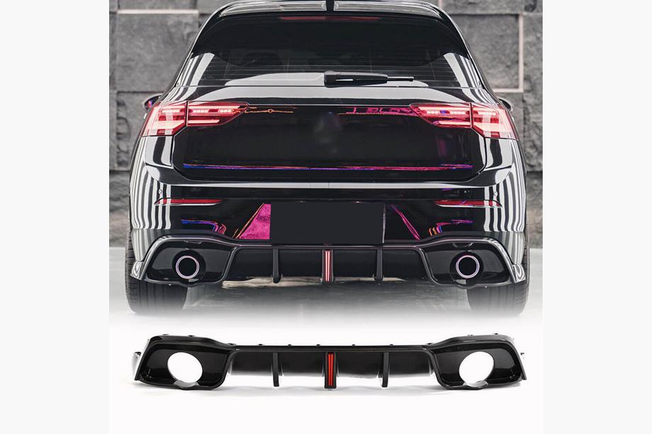 Volkswagen Golf 8 2019- Rear Bumper Diffuser for GTI HB, Carbon Image