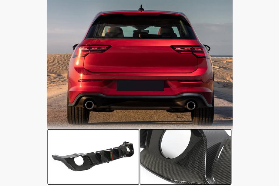 Volkswagen Golf 8 2019- Rear Bumper Diffuser (for GTI HB, Dry Carbon) Image