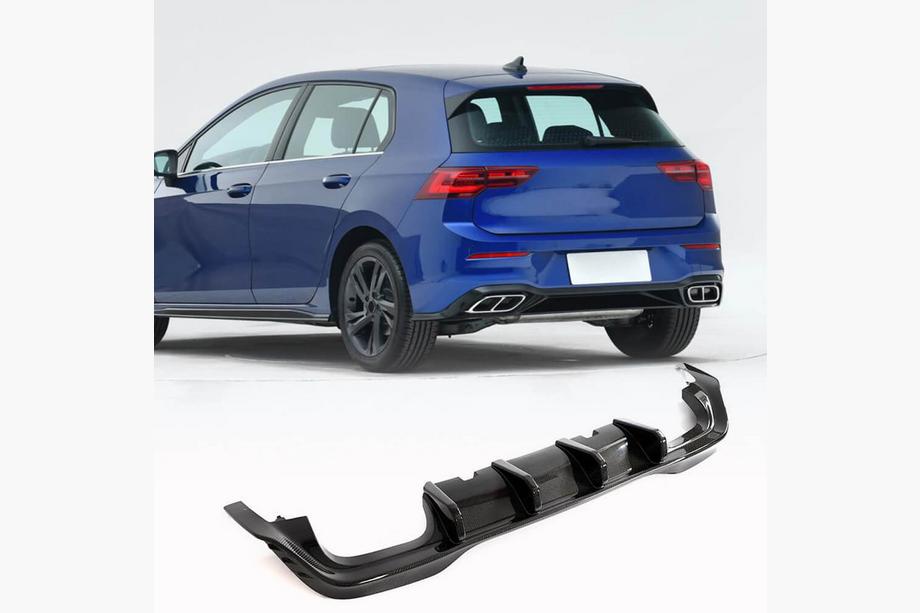Volkswagen Golf 8 2019- Rear Bumper Diffuser (for R HB, Carbon) Image