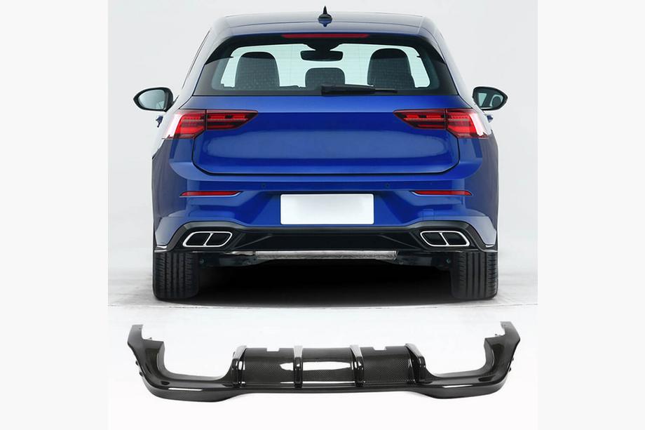 Volkswagen Golf 8 2019- Rear Bumper Diffuser (for R HB, Dry Carbon) Image