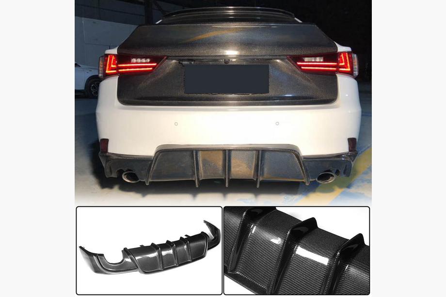 Lexus IS 2013- Rear Bumper Diffuser V1 for Base/F-Sport 2013-2016, Carbon Image
