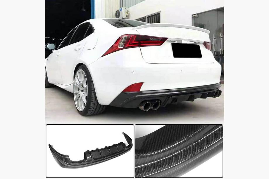 Lexus IS 2013- Rear Bumper Diffuser V2 for Base/F-Sport 2013-2016, Carbon Image