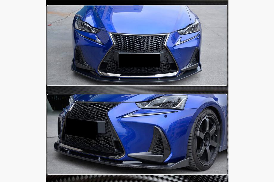 Lexus IS 2013- Front Bumper Lip Spoiler (for Base/F-Sport 2016-2020, Carbon) Image