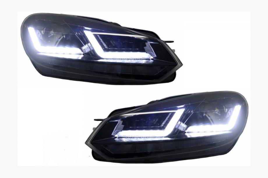 Volkswagen Golf 6 2008-2014 Front Headlights Golf 7 Style Silver (2 pcs) Image