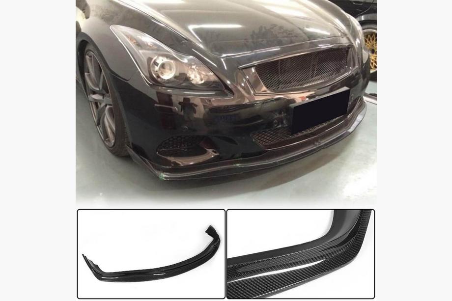 Infiniti G25/G35/37 (V36/CV36) 2006-2015 Front Bumper Lip Spoiler (for G37 Coupe 2009-2013, Carbon) Image