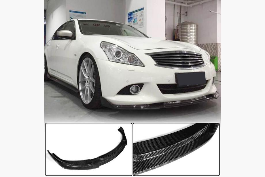 Infiniti G25/G35/37 (V36/CV36) 2006-2015 Front Bumper Lip Spoiler (for G37 SD 2009-2013, Carbon) Image
