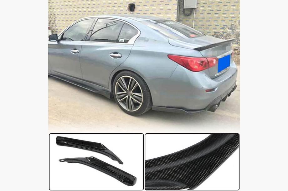 Infiniti Q50/Q60 2013-2024 Rear Bumper Carbon Covers for Q50 Base/Sport 2014-2017 Image