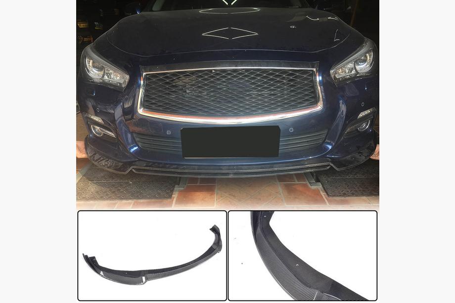 Infiniti Q50/Q60 2013-2024 Front Bumper Lip V2 for Q50 Base 2014-2017 Carbon Image