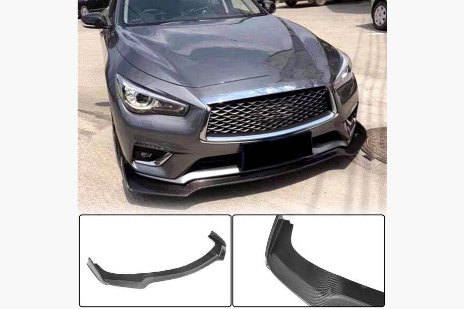 Infiniti Q50/Q60 2013-2024 Front Bumper Lip V1 for Q50 Base 2018-2023 Carbon Photo 2