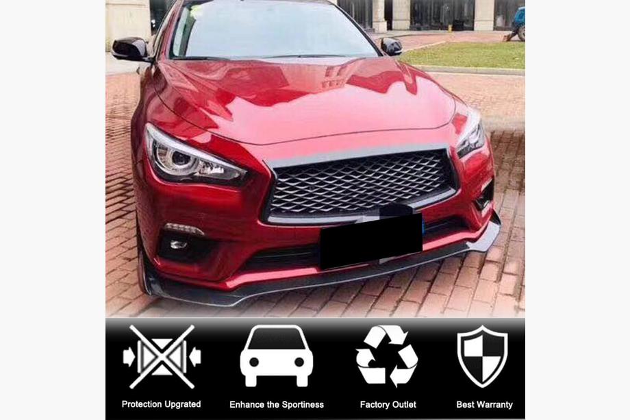 Infiniti Q50/Q60 2013-2024 Front Bumper Lip V1 for Q50 Base 2018-2023 Carbon Photo 3
