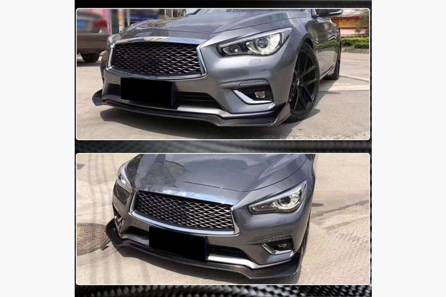 Infiniti Q50/Q60 2013-2024 Front Bumper Lip V1 for Q50 Base 2018-2023 Carbon Photo 4