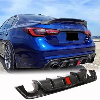Rear Bumper Diffuser V3 (for Q50 Base/Sport 2018-2023, Carbon)