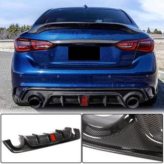 Rear Bumper Diffuser V3 (for Q50 Base/Sport 2018-2023, Carbon) Infiniti Q50/Q60 2013-2024 photo 2