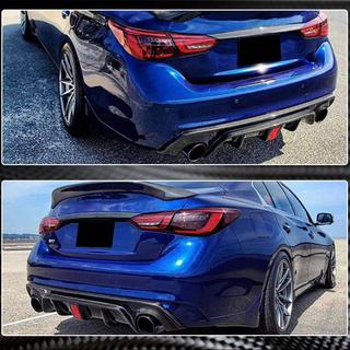 Rear Bumper Diffuser V3 (for Q50 Base/Sport 2018-2023, Carbon) Infiniti Q50/Q60 2013-2024 photo 4