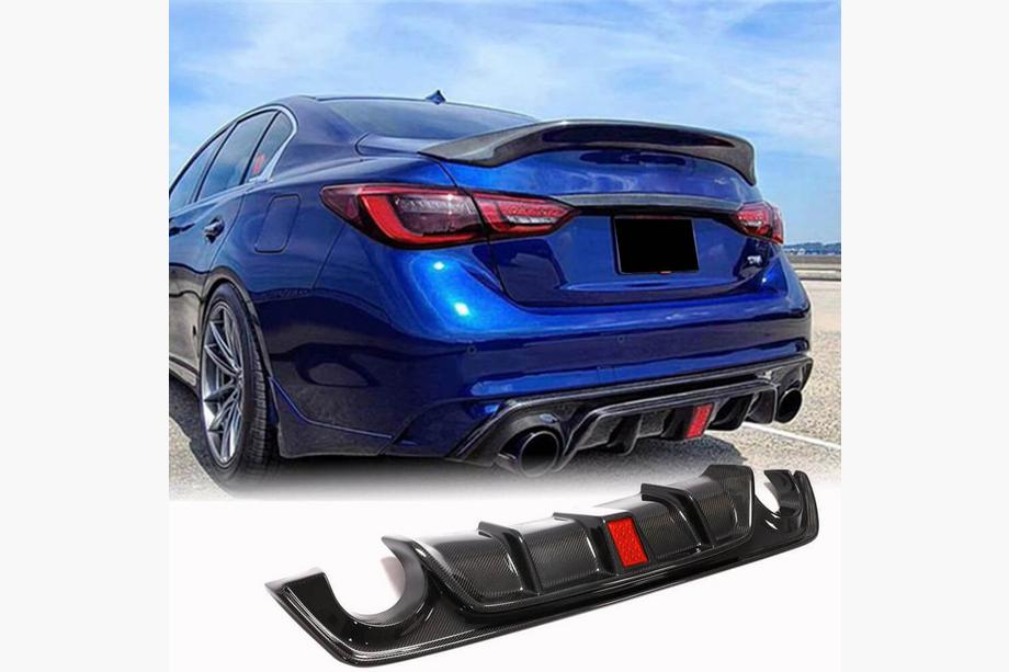 Infiniti Q50/Q60 2013-2024 Rear Bumper Diffuser V3 (for Q50 Base/Sport 2018-2023, Carbon) Photo 12