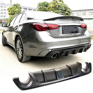 Rear Bumper Diffuser V4 (for Q50 Base/Sport 2018-2023, Carbon) Infiniti Q50/Q60 2013-2024 photo 1