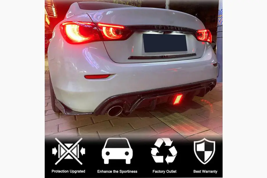 Infiniti Q50/Q60 2013-2024 Rear Bumper Diffuser V4 (for Q50 Base/Sport 2018-2023, Carbon) Photo 4