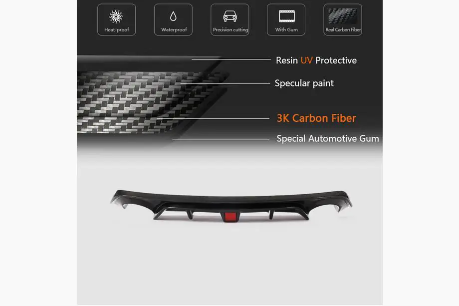 Infiniti Q50/Q60 2013-2024 Rear Bumper Diffuser V4 (for Q50 Base/Sport 2018-2023, Carbon) Photo 7