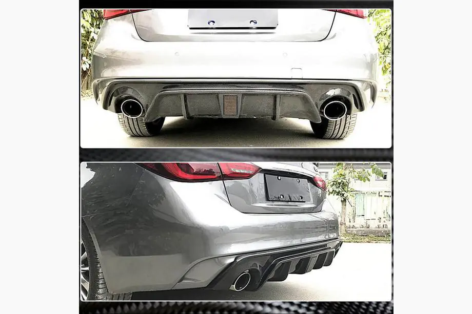 Infiniti Q50/Q60 2013-2024 Rear Bumper Diffuser V4 (for Q50 Base/Sport 2018-2023, Carbon) Photo 9