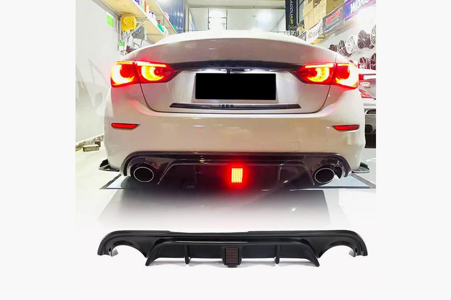 Infiniti Q50/Q60 2013-2024 Rear Bumper Diffuser V4 (for Q50 Base/Sport 2014-2017, Carbon) Image