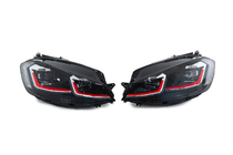 Volkswagen Golf 7/E-Golf 2012-2020 Front Headlights Red (2017-2020, 2 pcs) photo 1