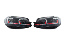 Volkswagen Golf 7/E-Golf 2012-2020 Front Headlights Red (2017-2020, 2 pcs) photo 2