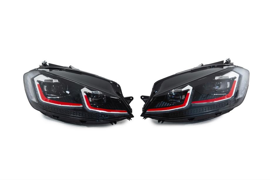 Volkswagen Golf 7/E-Golf 2012-2020 Front Headlights Red (2017-2020, 2 pcs) Image