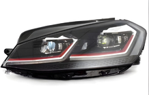 Volkswagen Golf 7/E-Golf 2012-2020 Front Headlights Red FullLed (2017-2020, 2 pcs) photo 1