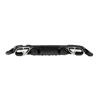 Rear diffuser with exhaust tips E63-Desgin Silver (for AMG/AMG-Line 2020-2024) photo 2