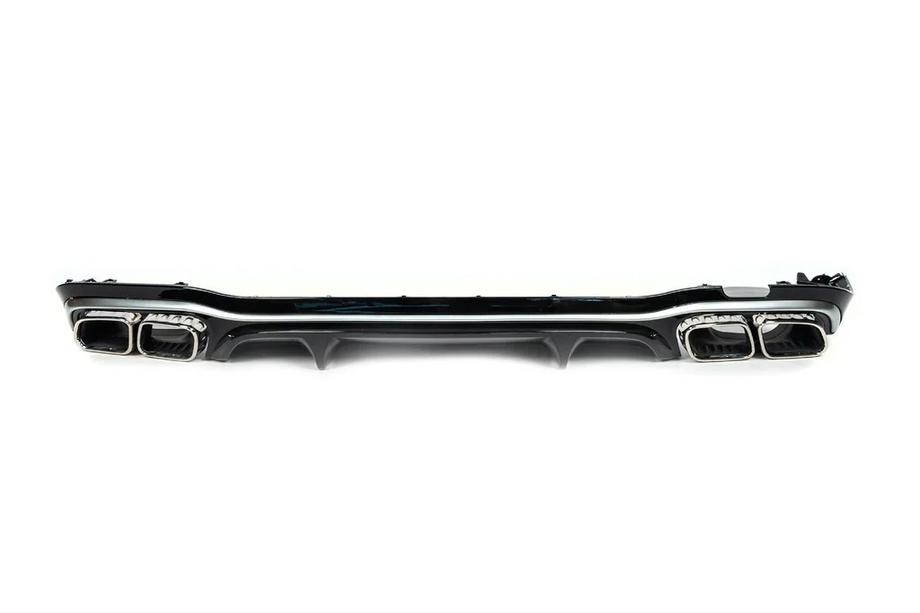 Mercedes E-class W213 2016-2023 Rear diffuser with exhaust tips E63-Desgin Silver (for AMG/AMG-Line 2020-2024) Image