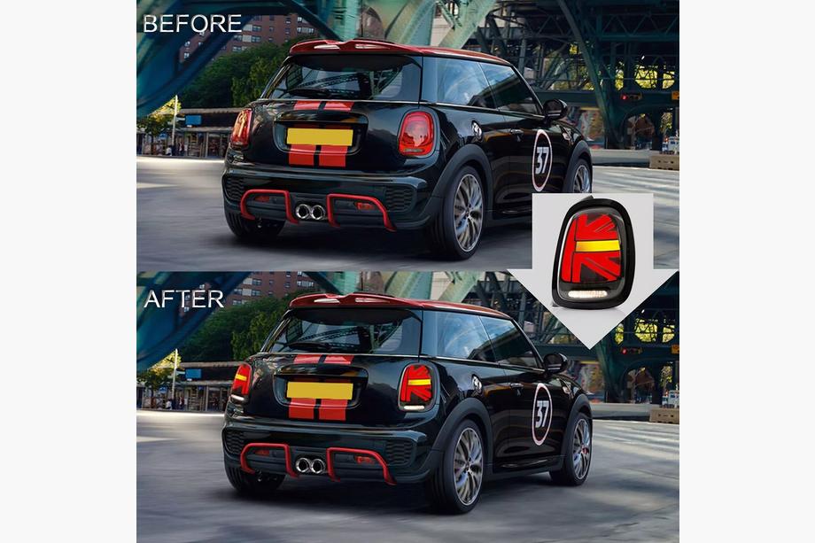 Mini Cooper F55/56/57 2014-2023 Rear LED Tail Lights Union Jack Red Style (2 pcs) Image