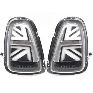 Rear LED Tail Lights Union Jack Black V-2 Style (2 pcs) Mini Cooper R56/57 2006-2014