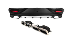 Mercedes GLE coupe C292 2015-2019 Rear diffuser with tips Silver (GLE63 design) photo 1