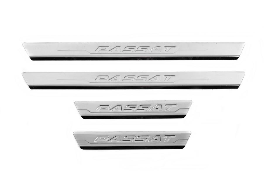 Volkswagen Passat CC 2008-2017 Door Sill Protectors Carmos V3 (4 pcs, Stainless Steel) Image