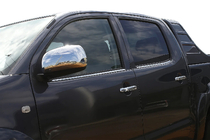 Toyota Hilux 2006-2015 Window Trim Molding (4 pcs, Stainless Steel) Carmos - Turkish Stainless Steel photo 1