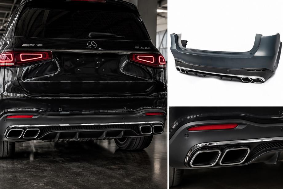 Mercedes GLS X167 2019- Rear bumper with diffuser AMG GLS63 Image