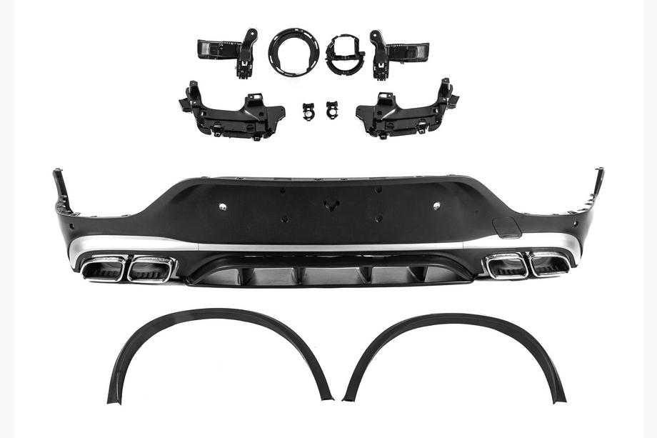 Mercedes GLC coupe C253 2016-2023 Rear Diffuser with Tips Silver (AMG63 Design 2020-2022) Photo 5