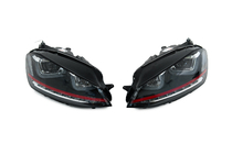 Volkswagen Golf 7/E-Golf 2012-2020 Front headlights Red-V2 (2012-2017, dynamic turn signals, 2 pcs) photo 1