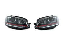 Volkswagen Golf 7/E-Golf 2012-2020 Front headlights Red-V2 (2012-2017, dynamic turn signals, 2 pcs) photo 3