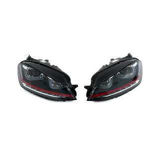 Front headlights Red-V2 (2012-2017, dynamic turn signals, 2 pcs) Volkswagen Golf 7/E-Golf 2012-2020 photo 1